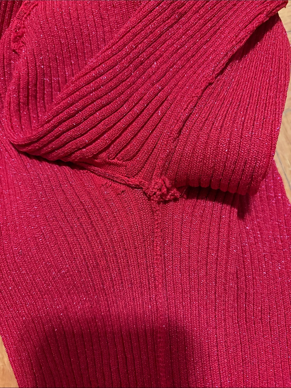 Staud Two-Tone Pink & Fuchsia Long Button-Front Knit Dress - Picture 9 of 13